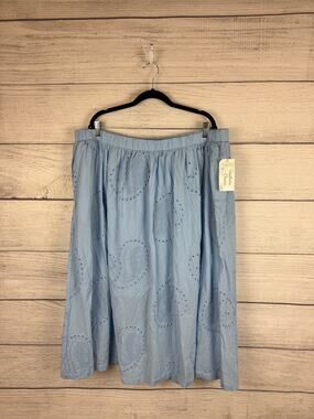 Cato Plus Size Embroidered Eyelet Southern Charm Midi Maxi Skirt Size 22/24W